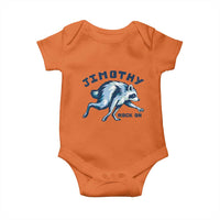 Rock On Jimothy the Raccoon Blue Graphic Baby Onesie Vintage Viral Seattle Trash Panda
