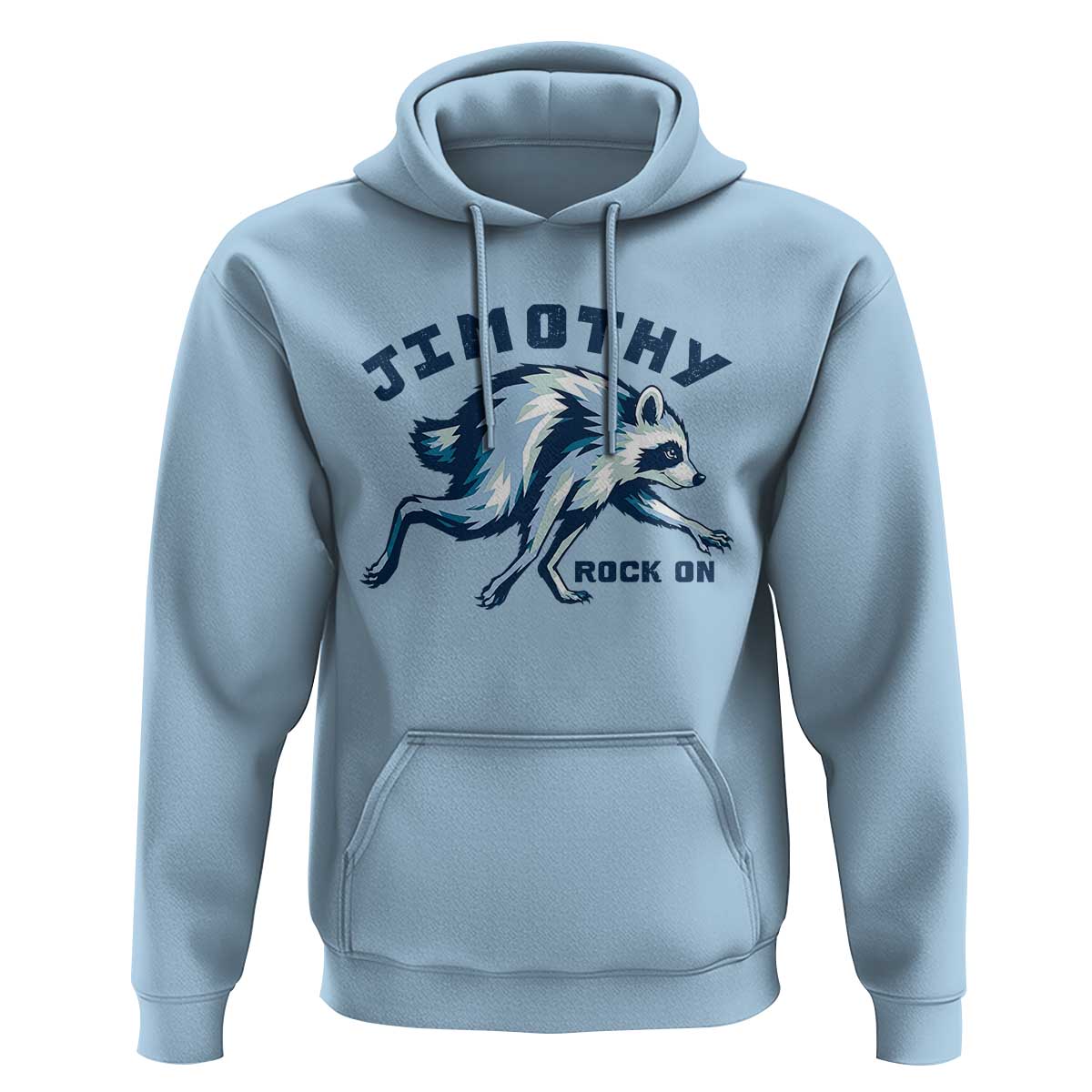 Rock On Jimothy the Raccoon Blue Graphic Hoodie Vintage Viral Seattle Trash Panda