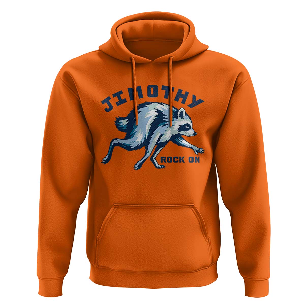 Rock On Jimothy the Raccoon Blue Graphic Hoodie Vintage Viral Seattle Trash Panda