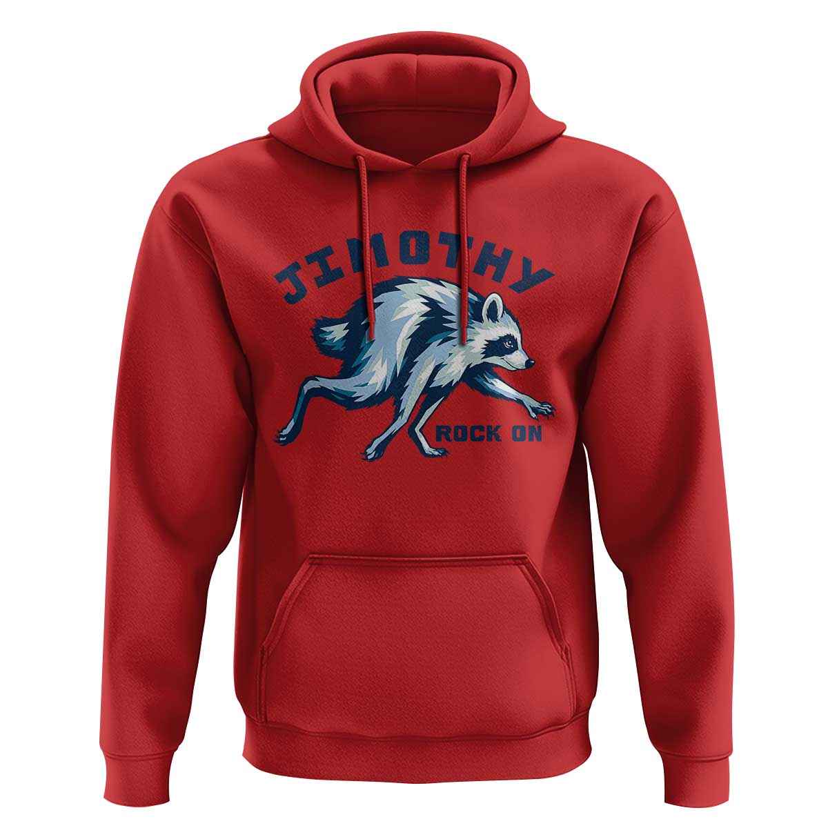 Rock On Jimothy the Raccoon Blue Graphic Hoodie Vintage Viral Seattle Trash Panda