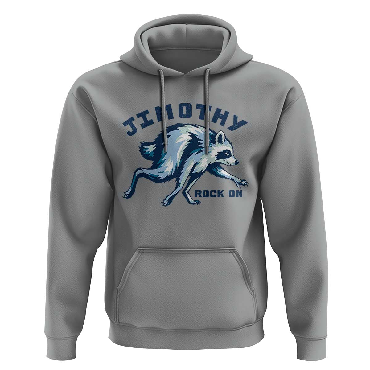 Rock On Jimothy the Raccoon Blue Graphic Hoodie Vintage Viral Seattle Trash Panda