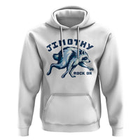 Rock On Jimothy the Raccoon Blue Graphic Hoodie Vintage Viral Seattle Trash Panda