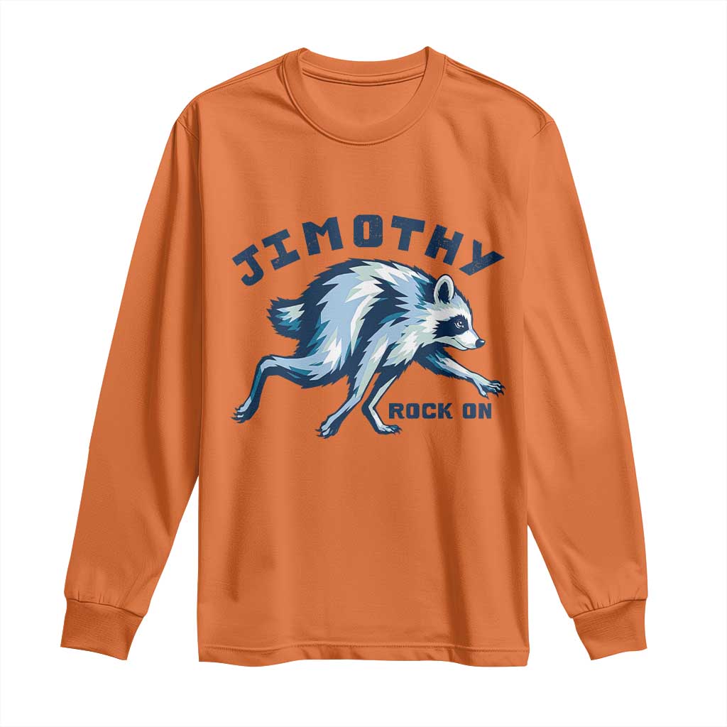 Rock On Jimothy the Raccoon Blue Graphic Long Sleeve Shirt Vintage Viral Seattle Trash Panda