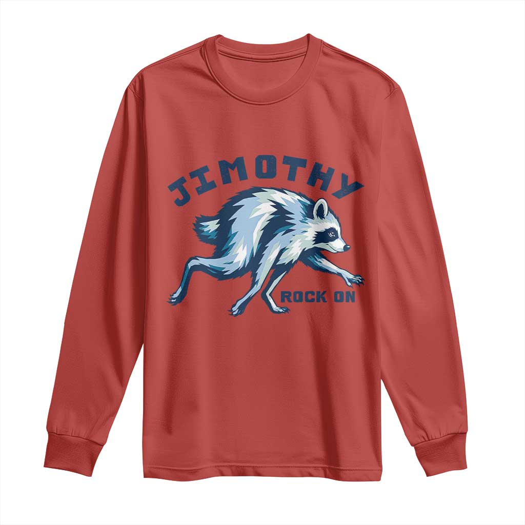 Rock On Jimothy the Raccoon Blue Graphic Long Sleeve Shirt Vintage Viral Seattle Trash Panda