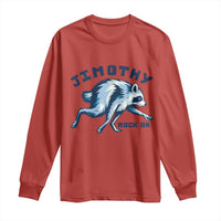 Rock On Jimothy the Raccoon Blue Graphic Long Sleeve Shirt Vintage Viral Seattle Trash Panda