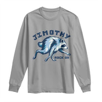 Rock On Jimothy the Raccoon Blue Graphic Long Sleeve Shirt Vintage Viral Seattle Trash Panda