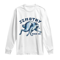 Rock On Jimothy the Raccoon Blue Graphic Long Sleeve Shirt Vintage Viral Seattle Trash Panda
