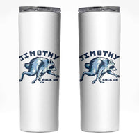 Rock On Jimothy the Raccoon Blue Graphic Skinny Tumbler Vintage Viral Seattle Trash Panda