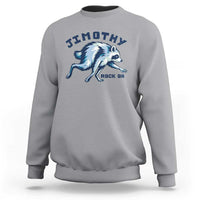 Rock On Jimothy the Raccoon Blue Graphic Sweatshirt Vintage Viral Seattle Trash Panda