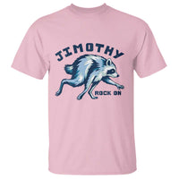 Rock On Jimothy the Raccoon Blue Graphic T Shirt Vintage Viral Seattle Trash Panda