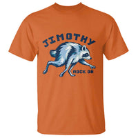 Rock On Jimothy the Raccoon Blue Graphic T Shirt Vintage Viral Seattle Trash Panda