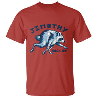 Rock On Jimothy the Raccoon Blue Graphic T Shirt Vintage Viral Seattle Trash Panda