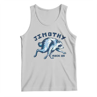 Rock On Jimothy the Raccoon Blue Graphic Tank Top Vintage Viral Seattle Trash Panda