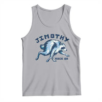 Rock On Jimothy the Raccoon Blue Graphic Tank Top Vintage Viral Seattle Trash Panda