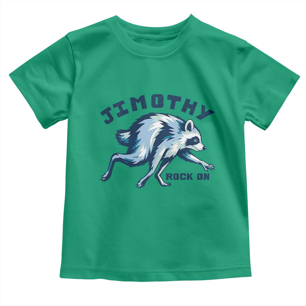 Rock On Jimothy the Raccoon Blue Graphic Toddler T Shirt Vintage Viral Seattle Trash Panda
