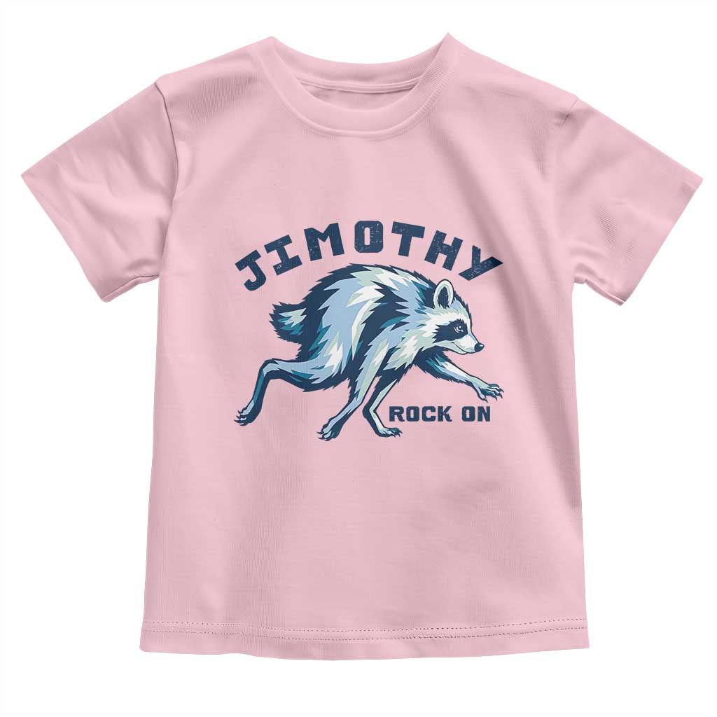 Rock On Jimothy the Raccoon Blue Graphic Toddler T Shirt Vintage Viral Seattle Trash Panda