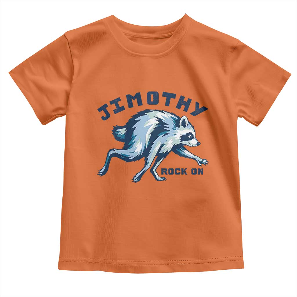 Rock On Jimothy the Raccoon Blue Graphic Toddler T Shirt Vintage Viral Seattle Trash Panda