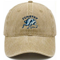 Rock On Jimothy the Raccoon Blue Graphic Washed Cotton Baseball Cap Vintage Viral Seattle Trash Panda