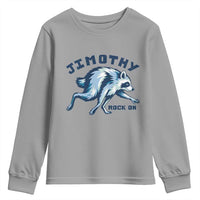 Rock On Jimothy the Raccoon Blue Graphic Youth Sweatshirt Vintage Viral Seattle Trash Panda
