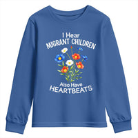I Hear Migrant Children Also Have Heartbeats Youth Sweatshirt Wildflower Floral Social Justice Human Rights