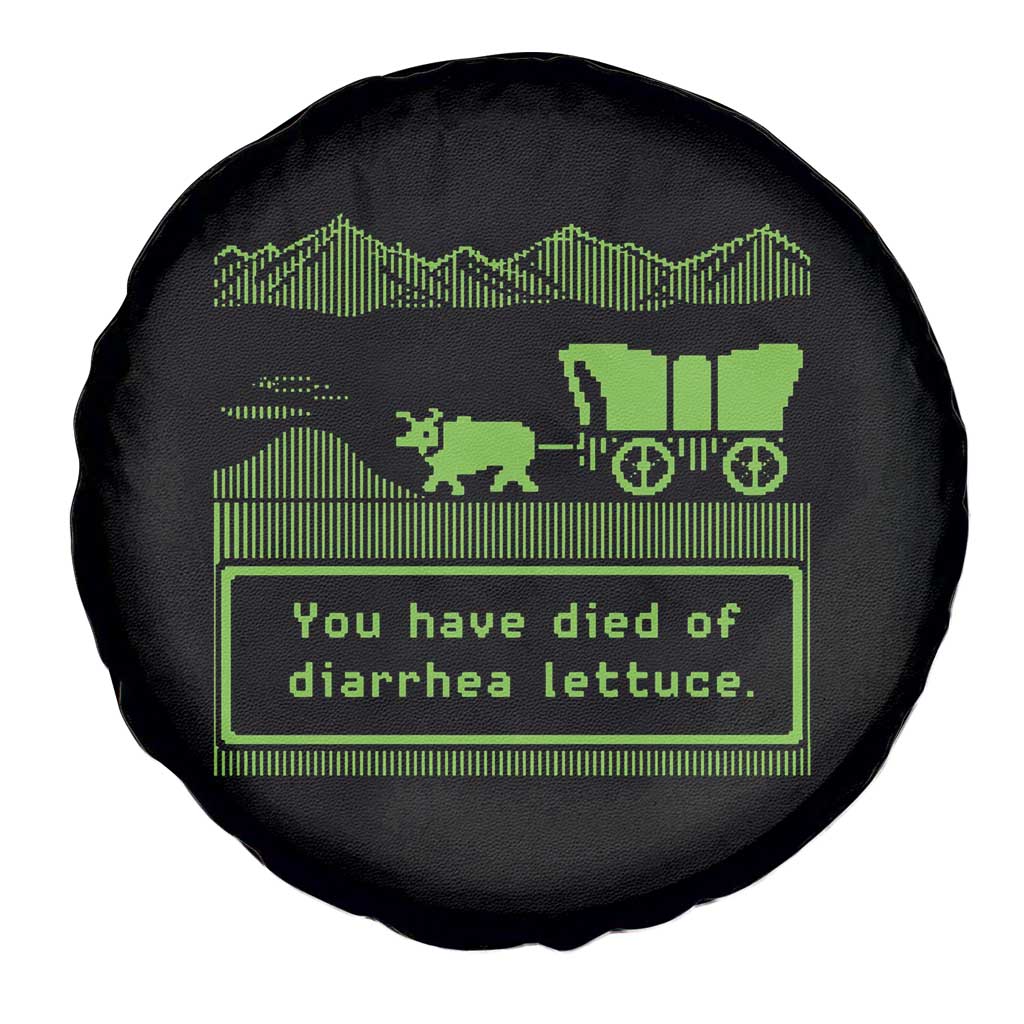 Retro 8-Bit Pixel 80s Game Over Parody Graphic Spare Tire Cover You Have Died Of Diarrhea Lettuce