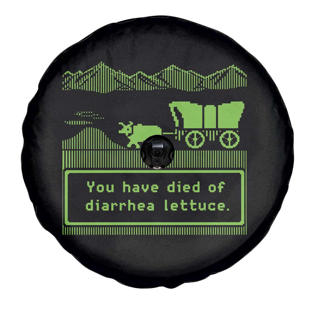 Retro 8-Bit Pixel 80s Game Over Parody Graphic Spare Tire Cover You Have Died Of Diarrhea Lettuce