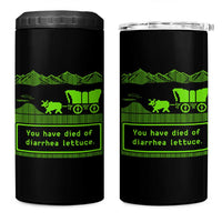 Retro 8-Bit Pixel 80s Game Over Parody Graphic 4 in 1 Can Cooler Tumbler You Have Died Of Diarrhea Lettuce
