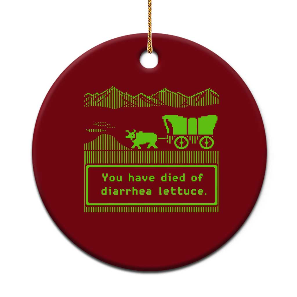 Retro 8-Bit Pixel 80s Game Over Parody Graphic Ceramic Ornament You Have Died Of Diarrhea Lettuce