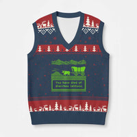 Retro 8-Bit Pixel 80s Game Over Parody Graphic V-Neck Knit Sweater Vest You Have Died Of Diarrhea Lettuce