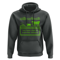 Retro 8-Bit Pixel 80s Game Over Parody Graphic Hoodie You Have Died Of Diarrhea Lettuce