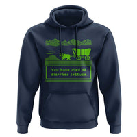 Retro 8-Bit Pixel 80s Game Over Parody Graphic Hoodie You Have Died Of Diarrhea Lettuce