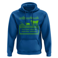 Retro 8-Bit Pixel 80s Game Over Parody Graphic Hoodie You Have Died Of Diarrhea Lettuce