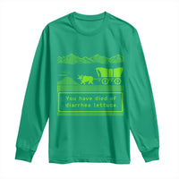 Retro 8-Bit Pixel 80s Game Over Parody Graphic Long Sleeve Shirt You Have Died Of Diarrhea Lettuce