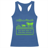 Retro 8-Bit Pixel 80s Game Over Parody Graphic Racerback Tank Top You Have Died Of Diarrhea Lettuce