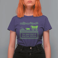 Retro 8-Bit Pixel 80s Game Over Parody Graphic T Shirt For Women You Have Died Of Diarrhea Lettuce