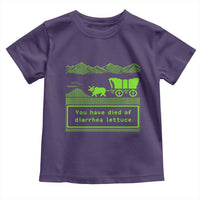 Retro 8-Bit Pixel 80s Game Over Parody Graphic Toddler T Shirt You Have Died Of Diarrhea Lettuce