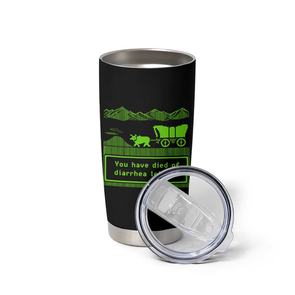 Retro 8-Bit Pixel 80s Game Over Parody Graphic Tumbler Cup You Have Died Of Diarrhea Lettuce