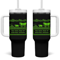 Retro 8-Bit Pixel 80s Game Over Parody Graphic Tumbler With Handle You Have Died Of Diarrhea Lettuce