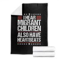 I Hear Migrant Children Also Have Heartbeats Throw Blanket Vintage Stars Human Rights Social Justice