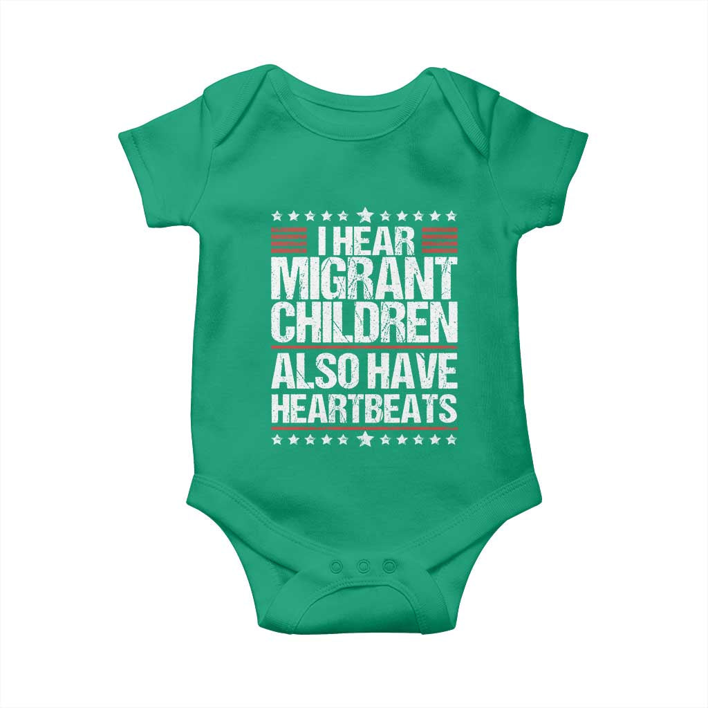 I Hear Migrant Children Also Have Heartbeats Baby Onesie Vintage Stars Human Rights Social Justice