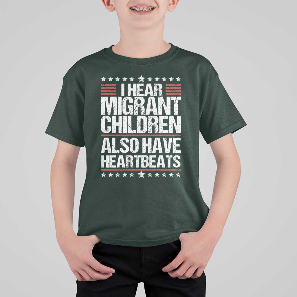 I Hear Migrant Children Also Have Heartbeats T Shirt For Kid Vintage Stars Human Rights Social Justice