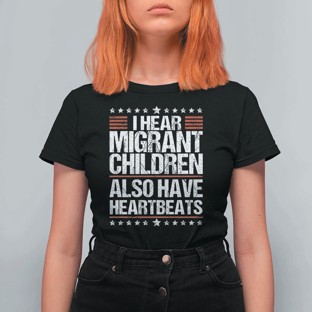 I Hear Migrant Children Also Have Heartbeats T Shirt For Women Vintage Stars Human Rights Social Justice