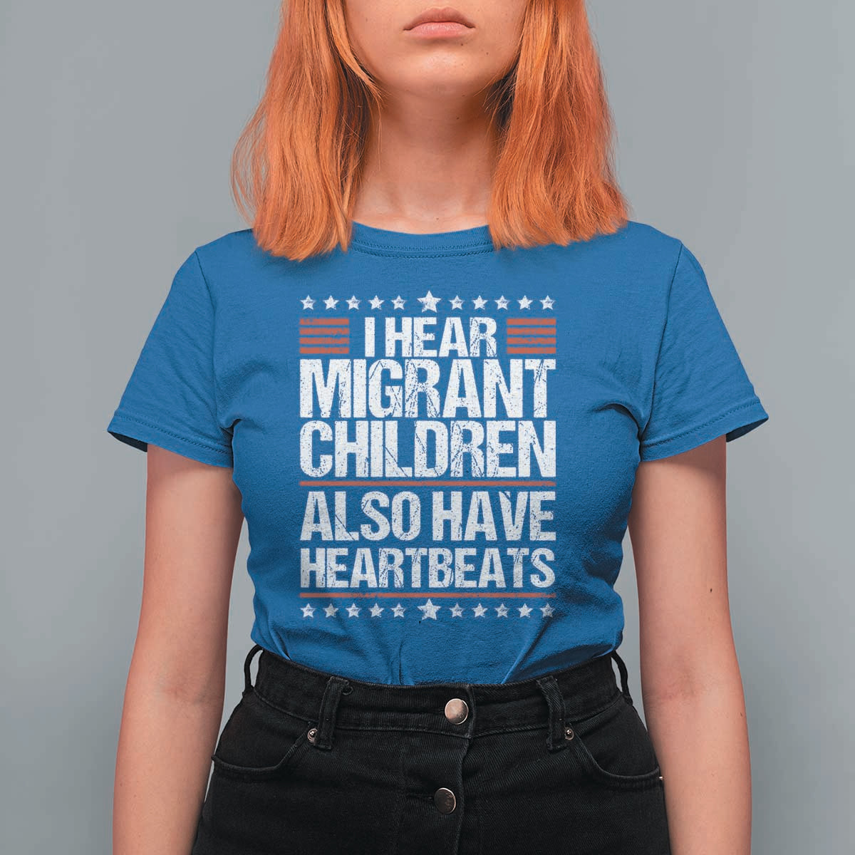 I Hear Migrant Children Also Have Heartbeats T Shirt For Women Vintage Stars Human Rights Social Justice