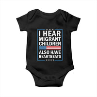 I Hear Migrant Children Also Have Heartbeats Baby Onesie Patriotic American Flag Human Rights