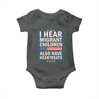 I Hear Migrant Children Also Have Heartbeats Baby Onesie Patriotic American Flag Human Rights
