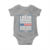 I Hear Migrant Children Also Have Heartbeats Baby Onesie Patriotic American Flag Human Rights