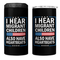 I Hear Migrant Children Also Have Heartbeats 4 in 1 Can Cooler Tumbler Patriotic American Flag Human Rights