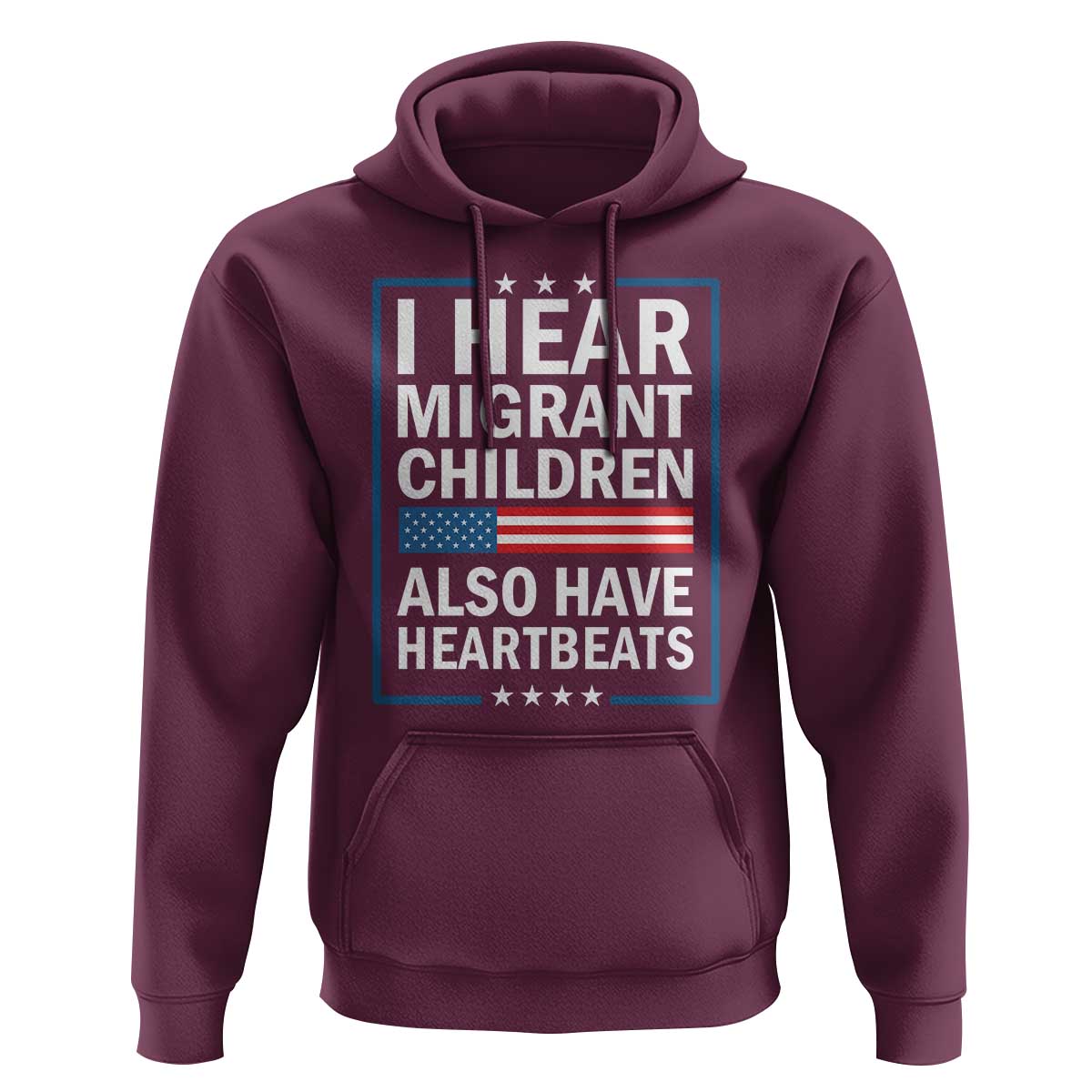 I Hear Migrant Children Also Have Heartbeats Hoodie Patriotic American Flag Human Rights
