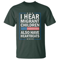 I Hear Migrant Children Also Have Heartbeats T Shirt Patriotic American Flag Human Rights