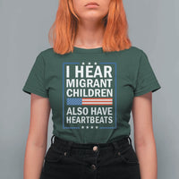 I Hear Migrant Children Also Have Heartbeats T Shirt For Women Patriotic American Flag Human Rights